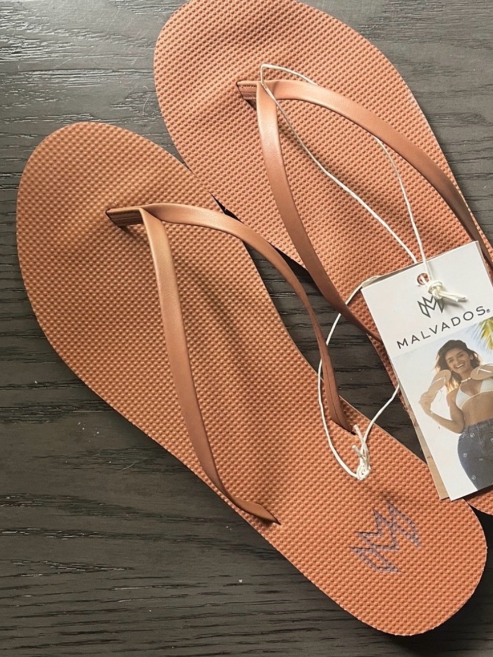 Women's Tan Malvado Flip Flops NWT